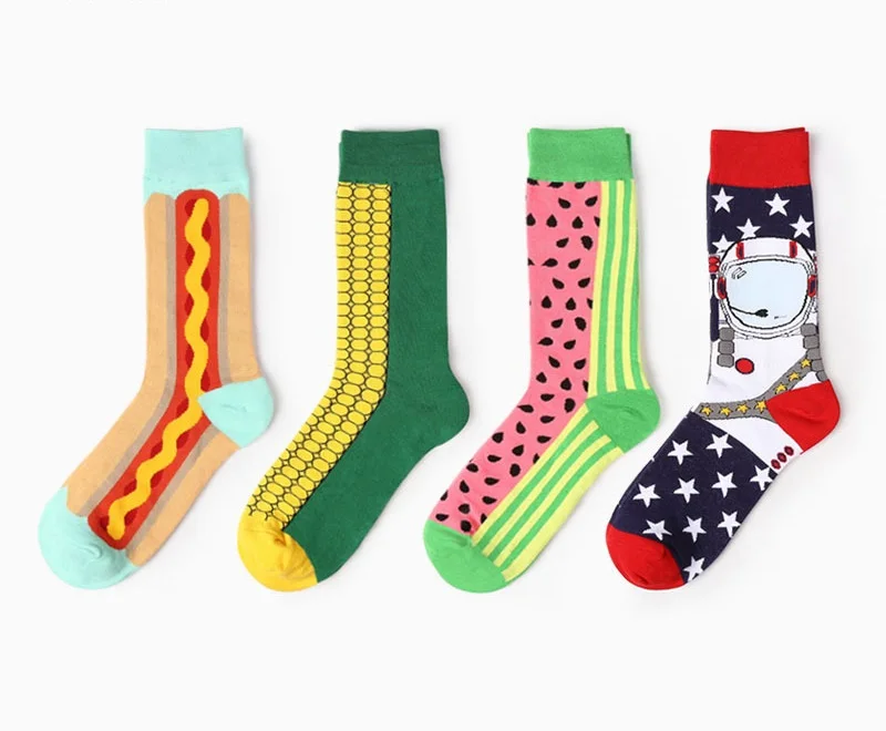 75% хлопок Chaussette Homme кукурузы арбуз Еда забавные Носки для девочек модные мужские
