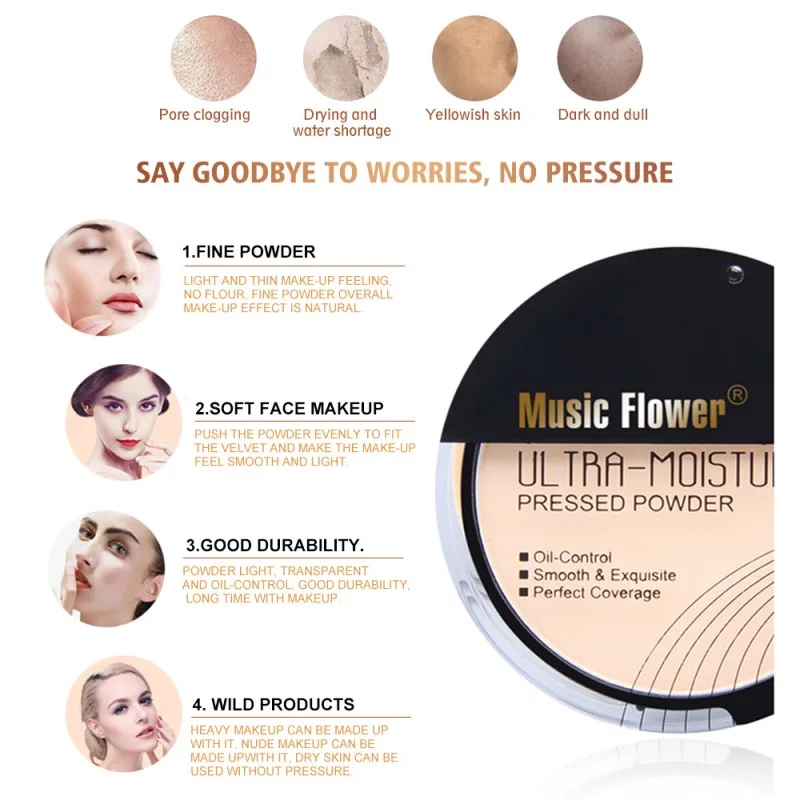 3 стиля лицо увлажняющее восстановление консилер макияж порошок Гладкий