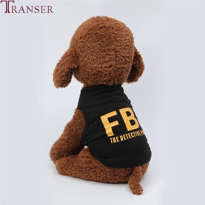 Transer FBI черные рубашки для собак щенок маленькая собака хлопковая одежда домашних