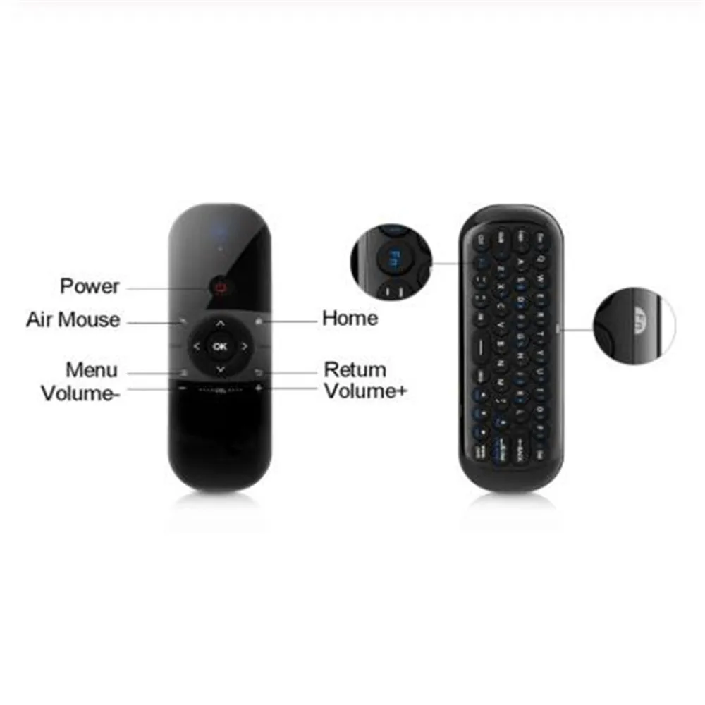 W1 Air mouse мини пульт дистанционного управления перезаряжаемая беспроводная клавиатура 2,4 ГГц умный дом для Windows Android tv Box PC Английский Русский