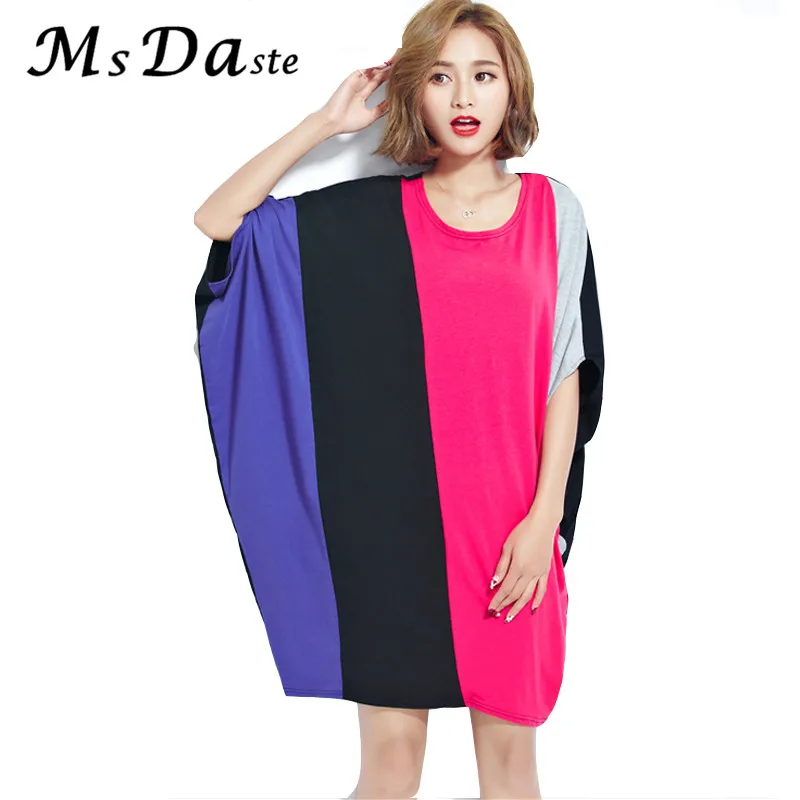 Летнее платье 2017 рукав &quotлетучая мышь&quot хлопок Для женщин Повседневное Платья