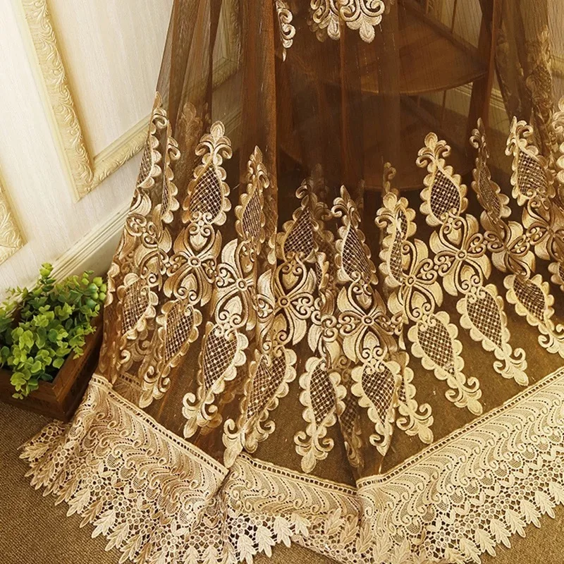 Новые роскошные кружевные тюлевые шторы в европейском стиле для гостиной