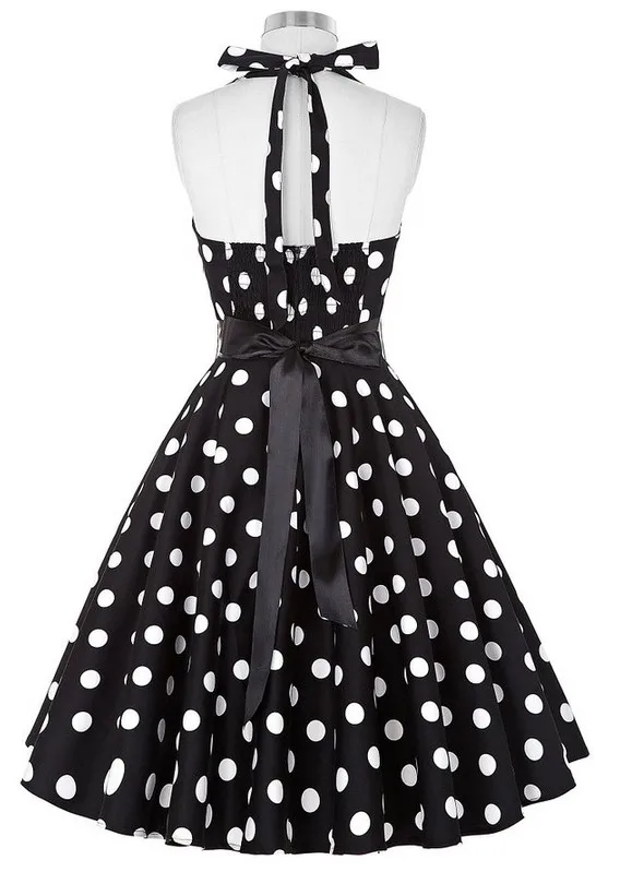 2019 в горошек рокабилли платье Robe Ete без бретелек 1950s 60 халат Винтаж Vestidos стиле пин