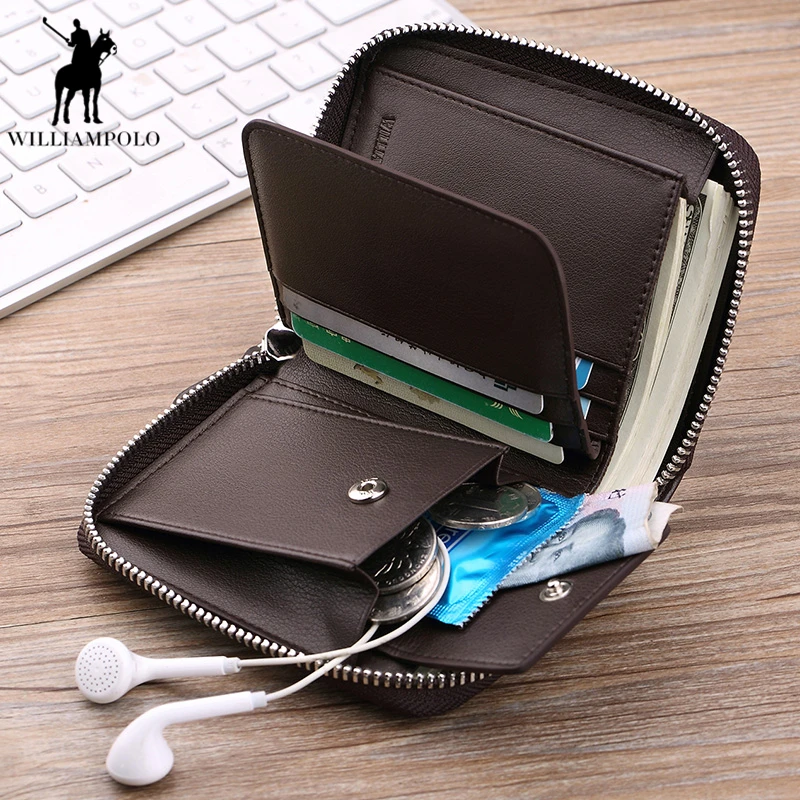 Hot Sale Men Wallet Short Purse Luxury Male Genuine Leather Zipper PL283 | Багаж и сумки