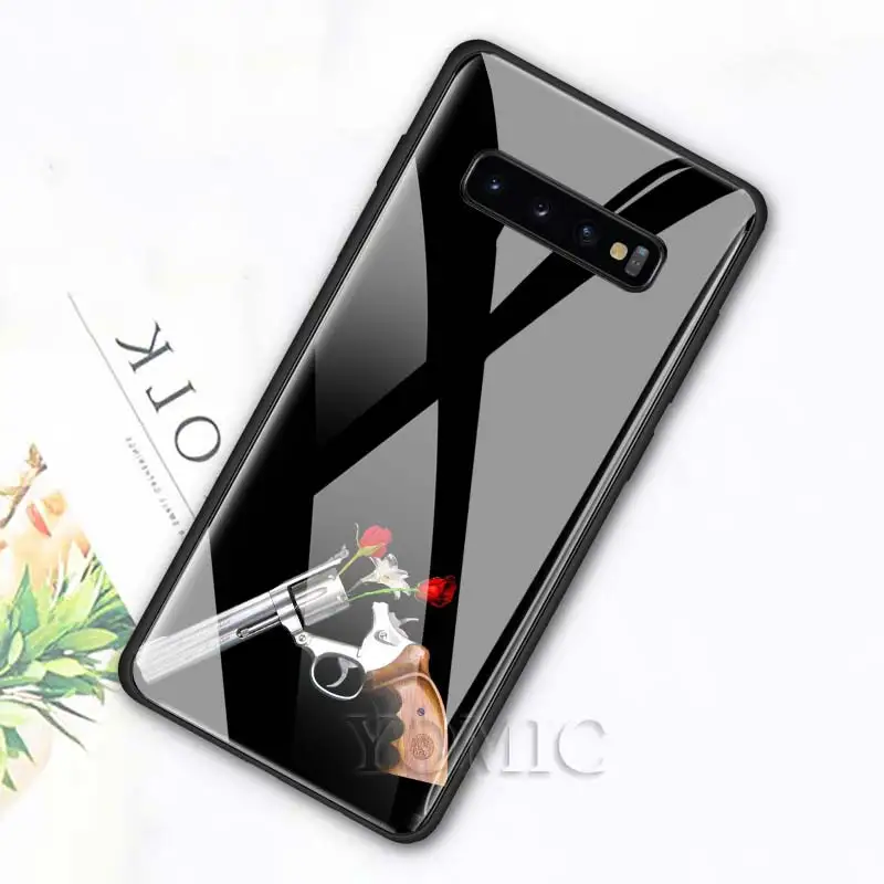 Чехол из закаленного стекла для samsung Galaxy S10e S10 S8 S9 Plus Note 9 10 A50 A70, чехол для телефона guns N Roses, роскошный стеклянный чехол