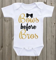 custom bows before bros girl infant baby bodysuit onepiece romper outfit take home toddler shirt birthday baptism party favors