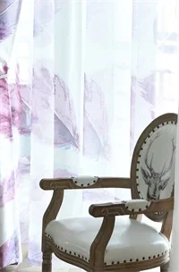 color-1 tulle Tiyana скандинавские Psychedelic перо печати Половина затемненные шторы для гостиной спальни обработки окон фиолетовые шторы L005 и 3 - Цвет: color-1 tulle