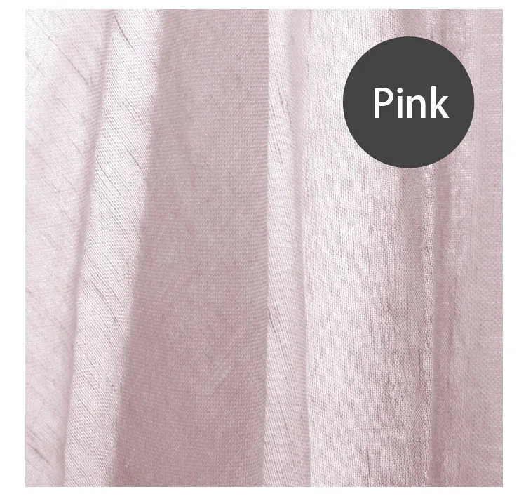 pink Сплошной цвет льняные окна экран Tull для Livning спальни занавес высокой интенсивности украшения дома - Цвет: pink