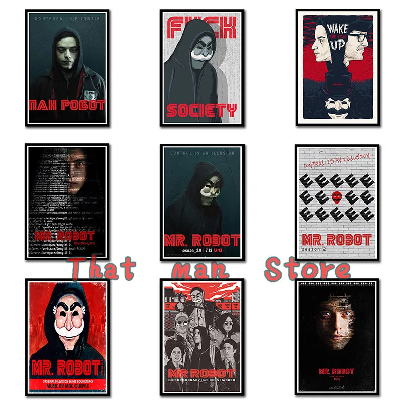 Постеры MR. ROBOT фотообои с белым покрытием печать украшение для дома гостиная