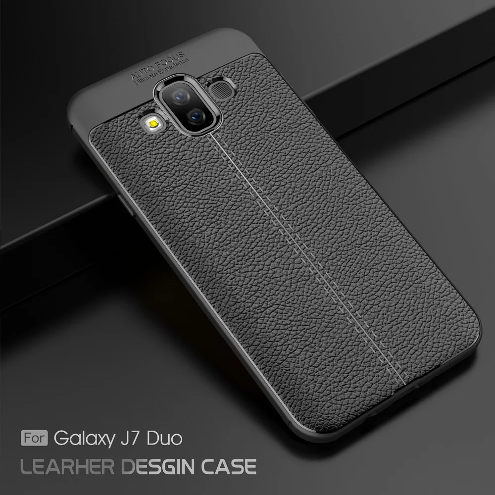 Чехол для Samsung Galaxy J7 Duo роскошный кожаный мягкий силиконовый защитный чехол на