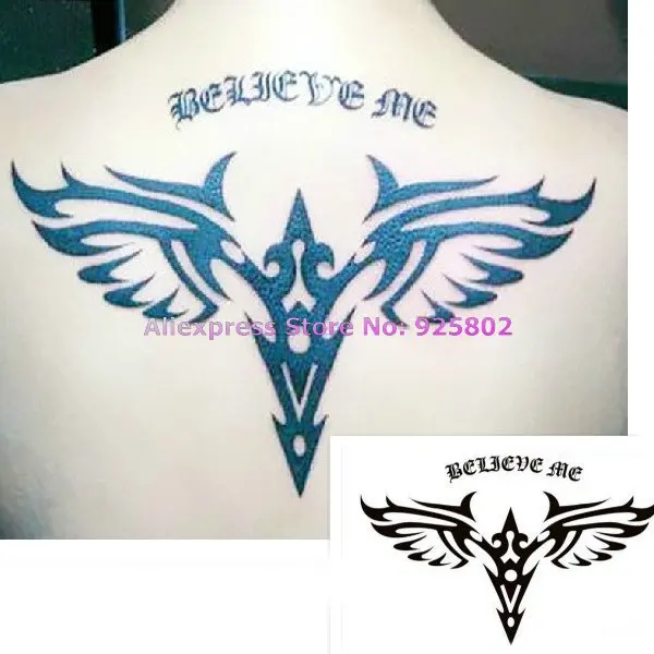 Belive Me Wing Waterproof Temporary Transfer Tattoo Sticker|tattoo box|stickers wantedstickers direct |