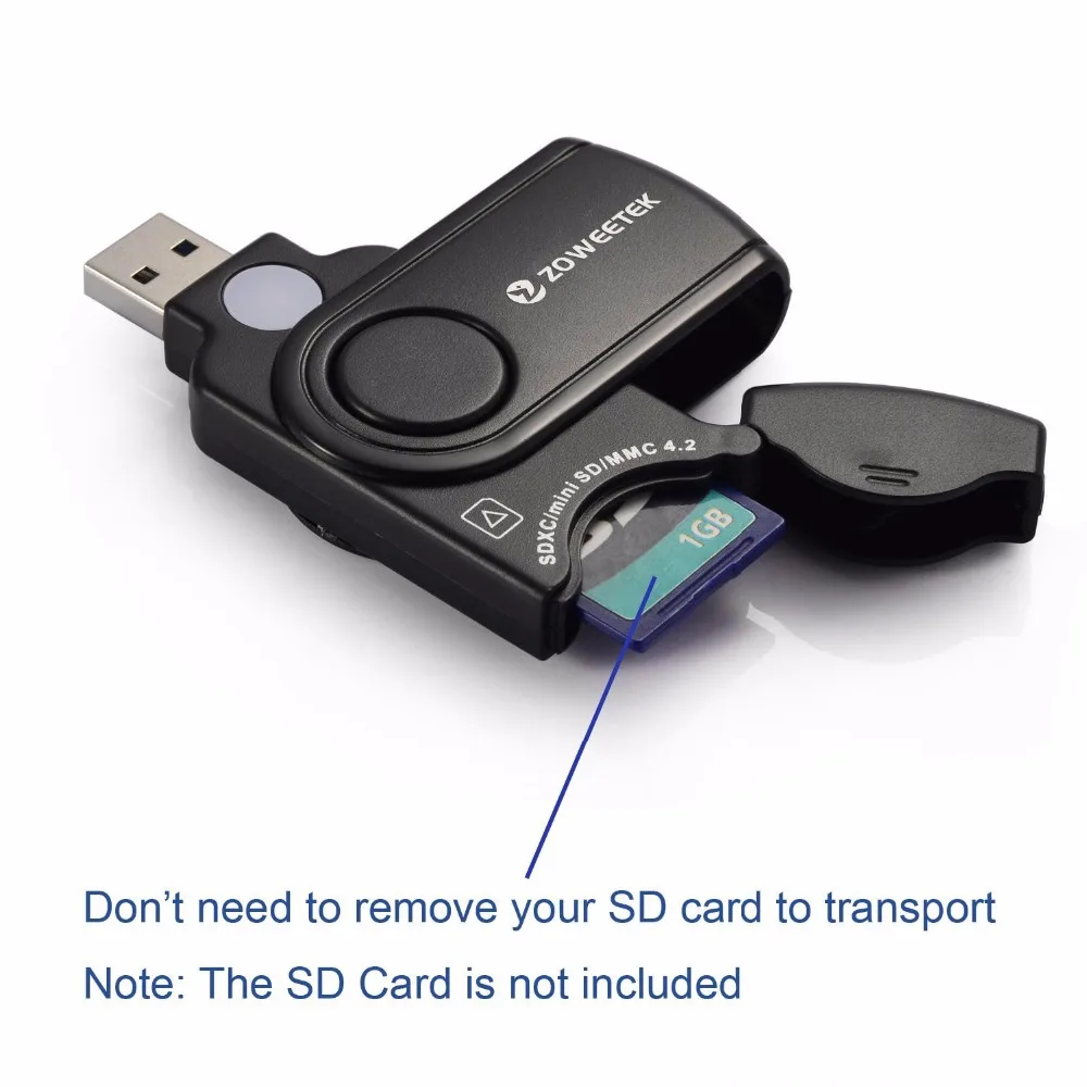 Zoweetek ZW-CR01 USB 3,0 считыватель смарт-карт памяти 4 порта слота DOD военный/CAC общий доступ/банковские карты ID/SD/Micro SD/TF карты