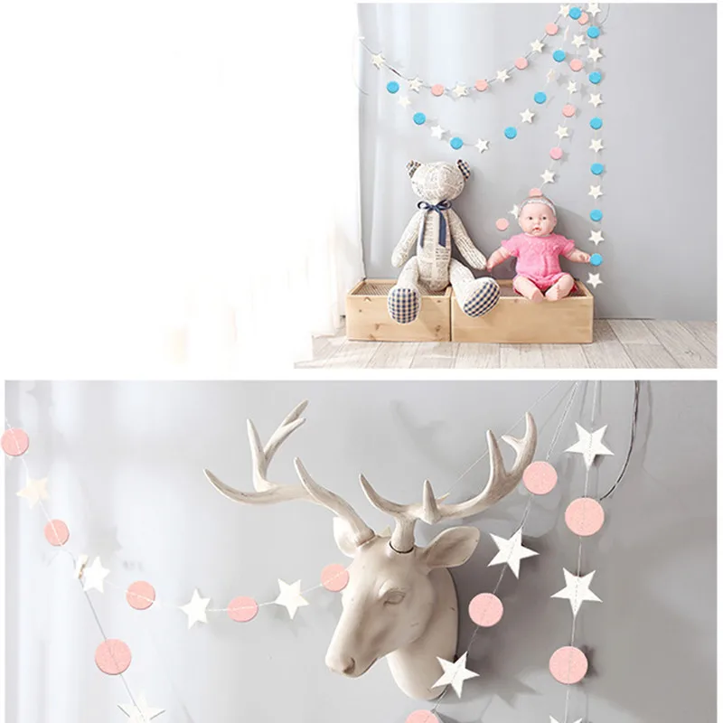 Круглая Бумажная гирлянда со звездами 4 м баннер для мальчиков и девочек