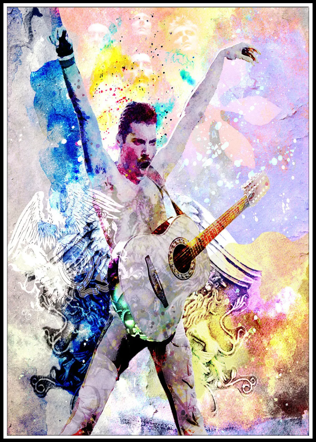 Постер группы &quotQueen&quot белая фото бумага бар кафетерий украшение для дома в виде