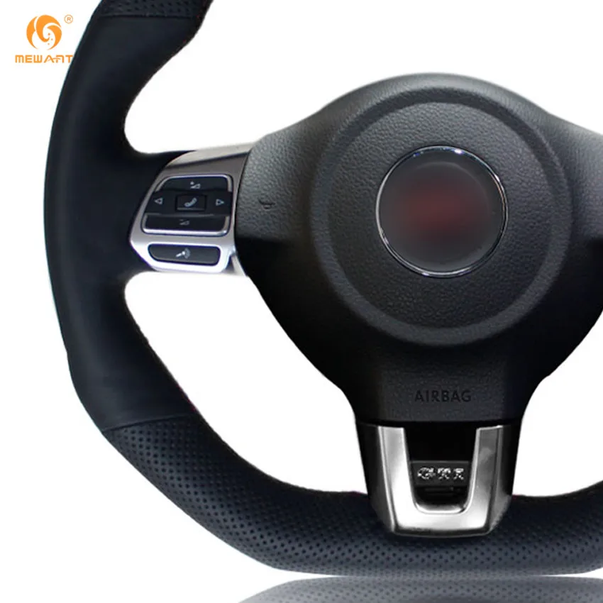 Чехол на руль MEWANT черный чехол из искусственной кожи для Volkswagen Golf 6 GTI MK6 VW Polo Scirocco R