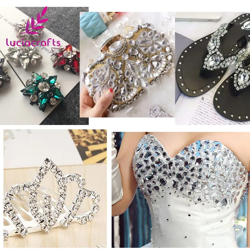 Lucia crafts смешанные формы прозрачные пришивные стразы с плоской задней стороной