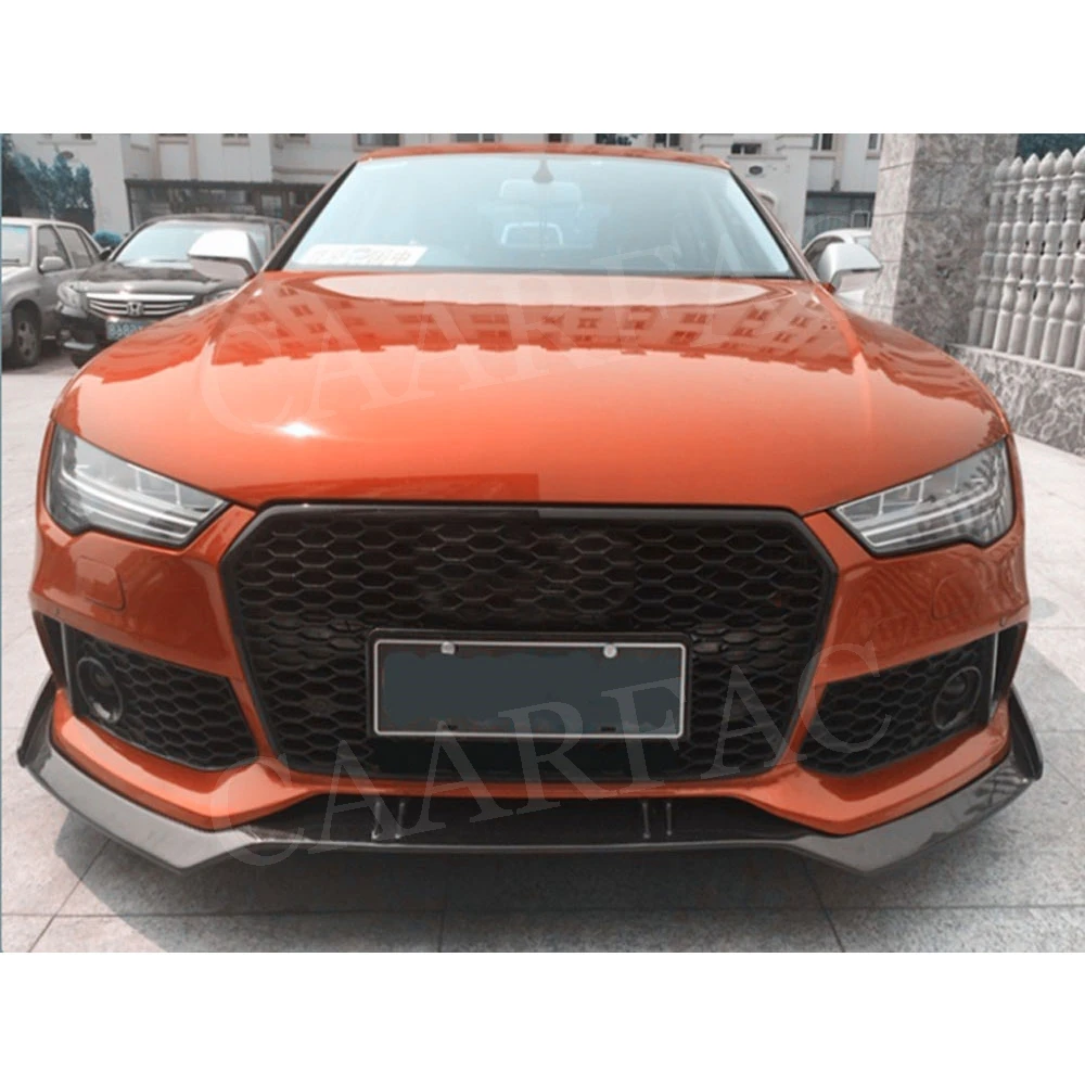 Передний спойлер для губ из углеродного волокна сплиттер Audi A6 RS6 A7 RS7 2012 2018 защита