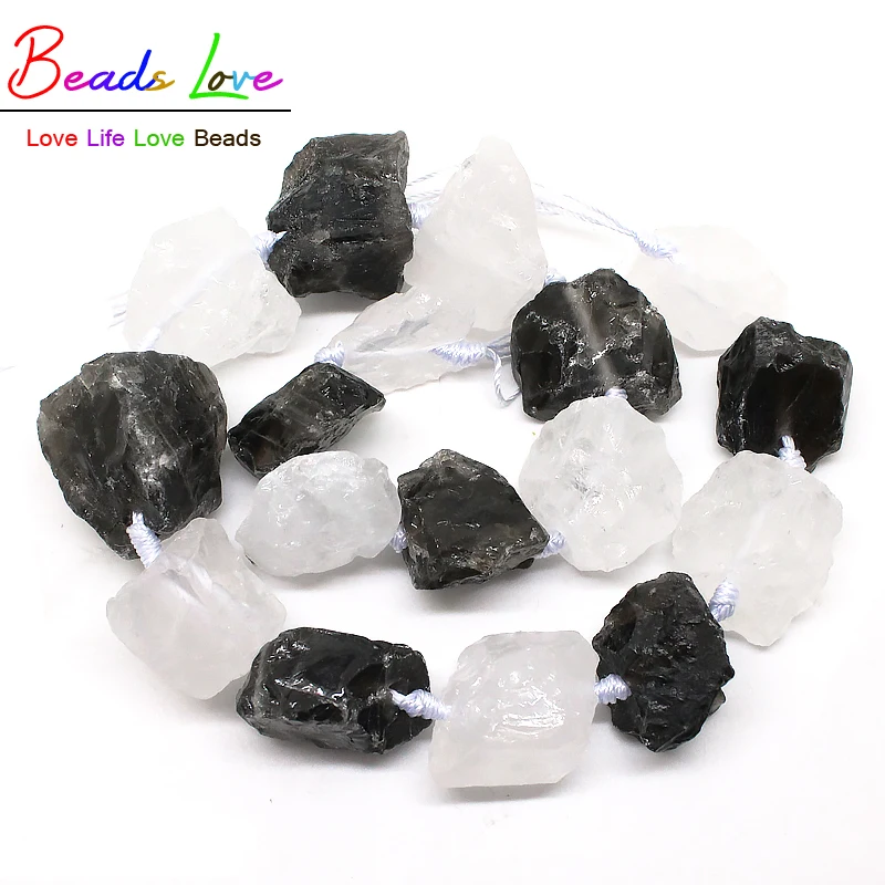10 Colors Freeform 20-25mm Natural Nugget Rough Punched Loose Stone Drilled Irregular Beads 15inch/strand (F00536-F00545) | Украшения и