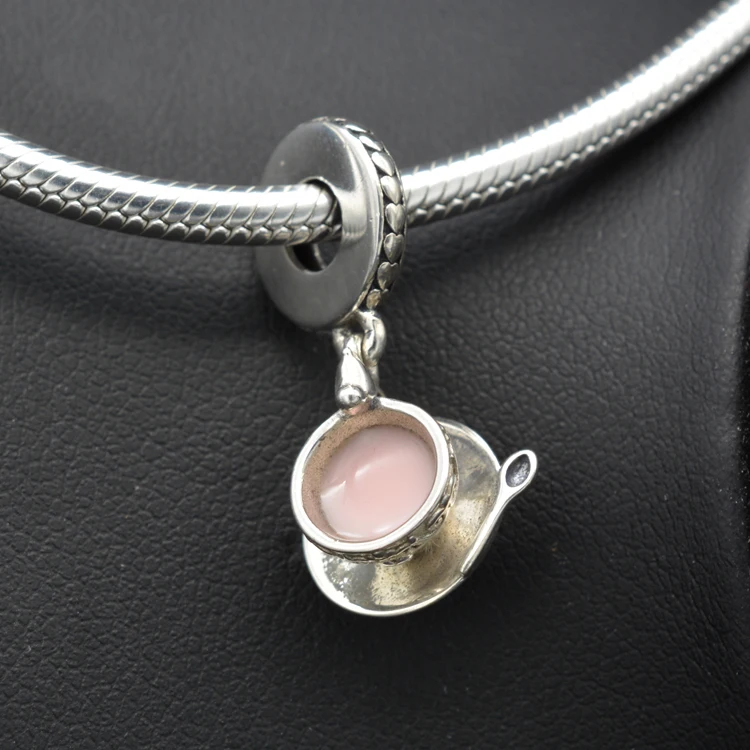 

Fashion Charm Jewelry Glue Powder Coffee Cup Silver Jewelry Hanging Support Custom Suitable For Gifts