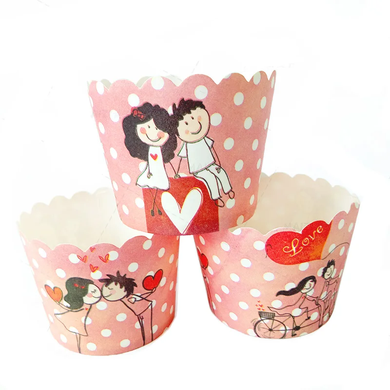 100 шт. розовая бумага с фламинго для выпечки кексов чашки кухонные капкейки
