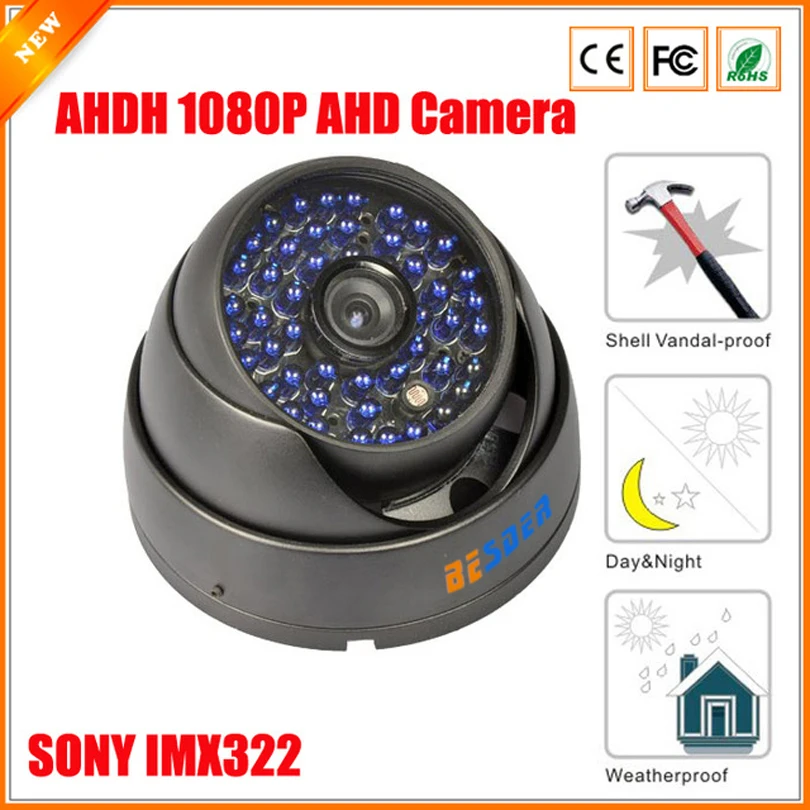 Besder SONY IMX323 Антивандальная Водонепроницаемая Крытая уличная ИК купольная камера ночного видения AHDH AHD камера безопасности CCTV 1080P