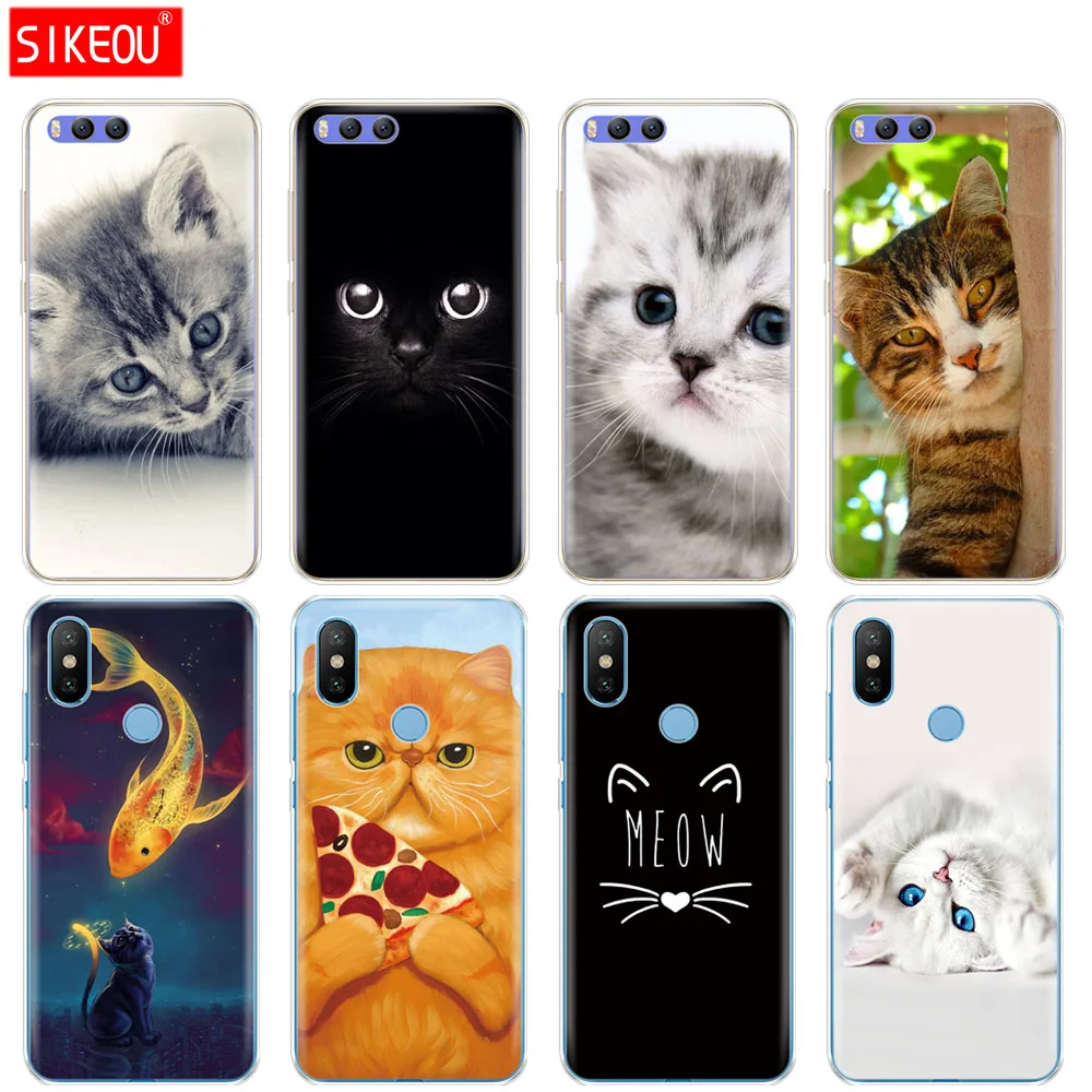 Силиконовый чехол для Xiaomi Mi A1 A2 5 5S 5X6 Mi5 MI6 NOTE 3 MAX Mix 2 2S cat kitty blue eyes cute animal pet|Бамперы| |