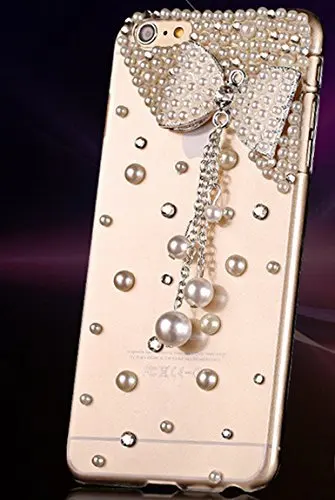 Женский Прозрачный чехол с жемчужным бантом и кристаллами для Iphone11 12 13 Pro MAX X XS XR 7 8