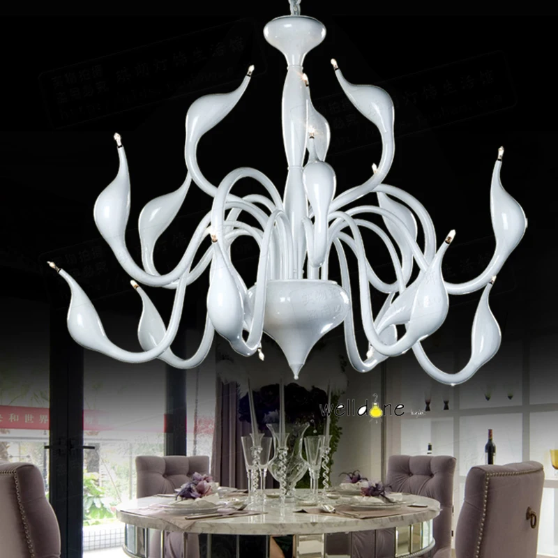 Арт Деко европейские свечи хрустальные светодиодные Лебеди люстры потолочные