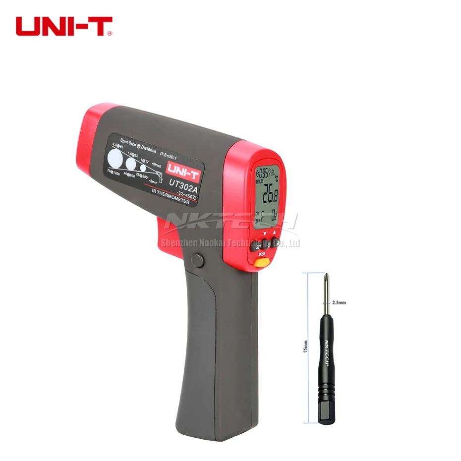UNI-T лазерный инфракрасный термометр UT302D UT302C UT302A Ручной бесконтактный ИК-пистолет промышленный температурный измеритель-32-1050C 20:1 - Цвет: UT302A -32 to 450C