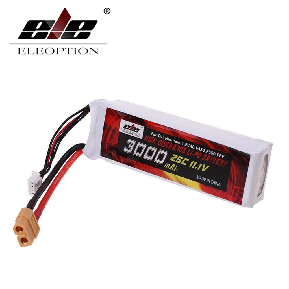 ELEOPTION 3000 мАч 11 1 В литий полимерный аккумулятор 25C XT60 разъем для DJI Phantom FC40 F45