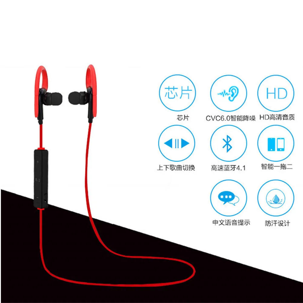 Беспроводные Bluetooth наушники TOPROAD спортивные стерео с микрофоном шумоподавляющая