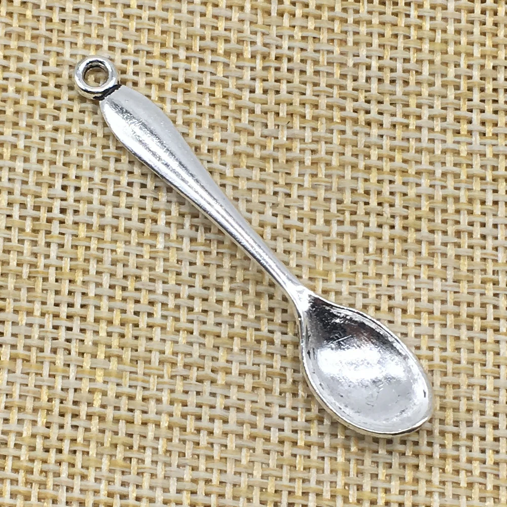 Подвеска ложка в античном стиле серебристого цвета 20 шт.|pendant jewelry findings|charm pendantspoon