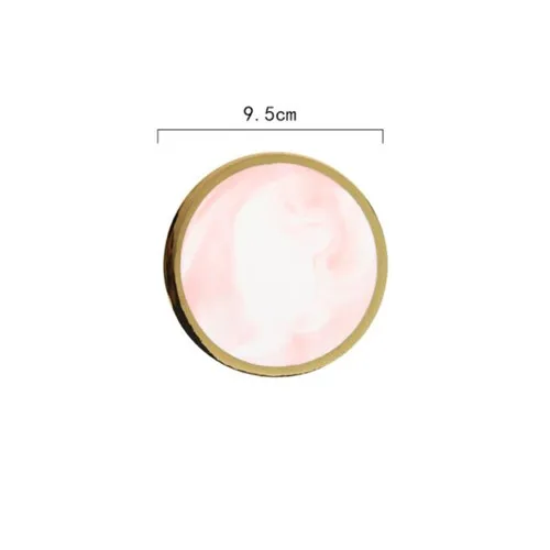 Round circle pink Мраморные Подставки, керамические подставки с деревянным ковриком, кофейная подставка для чайной чашки, круглая черная подставка, Настольный коврик, Ювелирный стенд, 1 шт - Цвет: Round circle pink