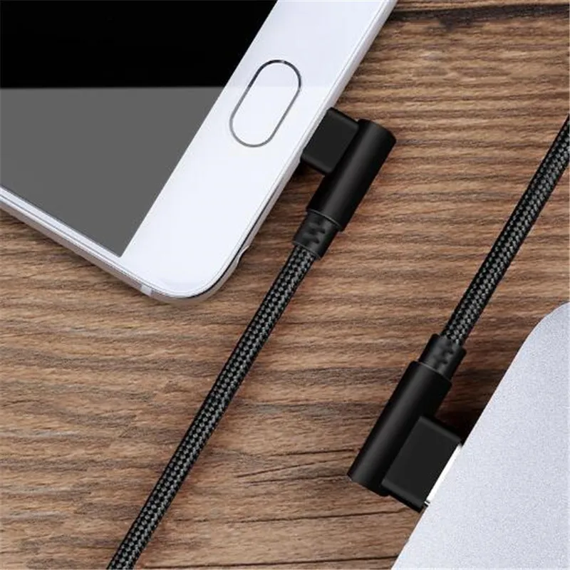 JUSFYU двойной локоть кабель для передачи данных 2,4 A быстрая зарядка Micro USB кабель type-C шнур для телефона адаптер зарядное устройство для iPhone X XS Max XR 8 7 - Тип штекера: black