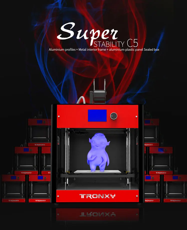 Tronxy C5 большой 3d принтер полностью металлический 3d машина PLA 1,75 мм нити в подарок