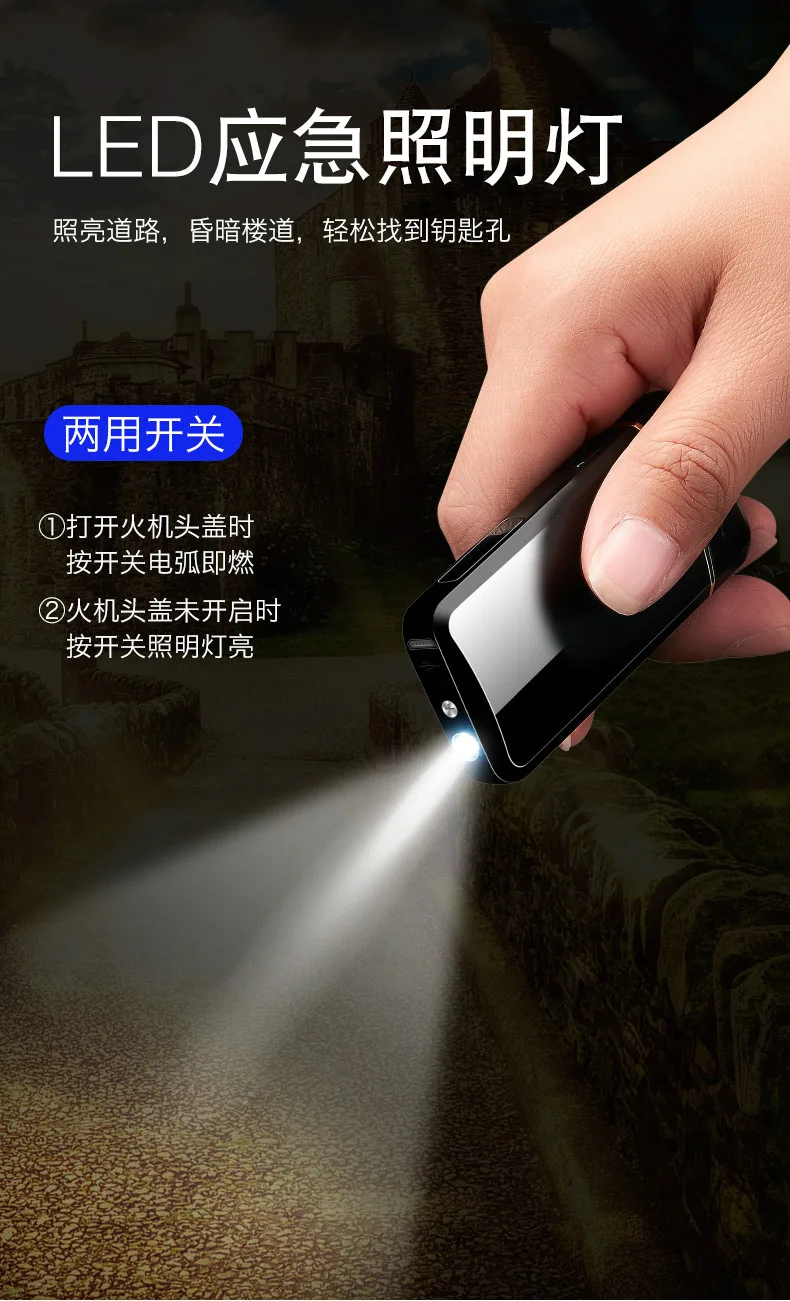 Светодиодный светильник электронная USB Зажигалка Ветрозащитная беспламенная двойная дуга сигаретный светильник er модные гаджеты аксессуары для курения плазменный светильник