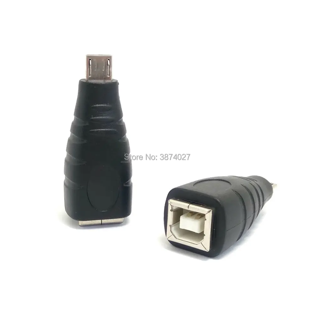 Переходник Mini USB B 5pin и Micro 5Pin (штекер) на 2 0 (гнездо) для сканера принтера черный |
