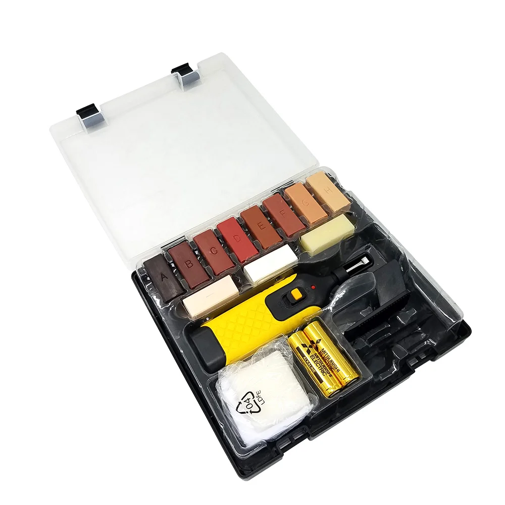 AA Battery Set Ламинат напольный ремонтный набор 11 цветов Восковые Блоки для ремонта поврежденное многослойное напольное покрытие кухонные столешницы - Цвет: AA Battery Set