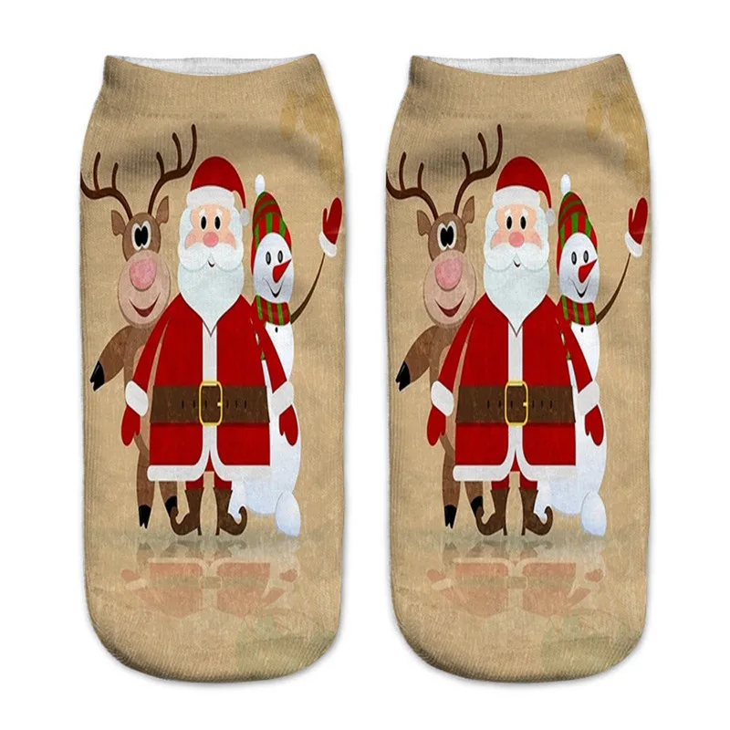 Бренд Chamsgend Merry Christmas, женские носки, новинка, Harajuku, 3D принт, Kawaii, до лодыжки, Calcetines Femme Mujer, носки, милые носки A1 - Цвет: TZZ70816661G