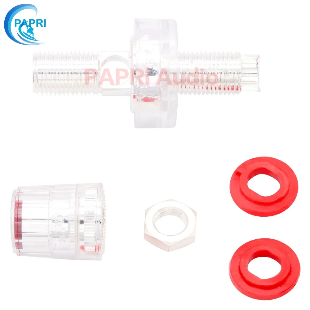 

10PAIRS CMC-858S-AG Amplifier Silver Plated Speaker Binding Pos Terminal Banana Plug Connector (10PCS White +10PCS Red ) Socket