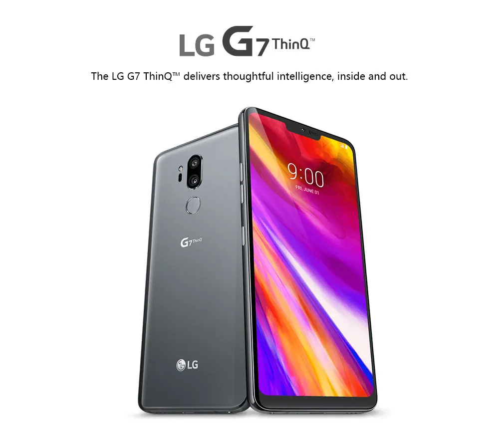 Разблокированный LG G7 Plus G7+ ThinQ G710EAW LTE Android, две sim-карты, четыре ядра, 6,1 дюйма, 3 камеры, двойная 16 МП, 128 ГБ rom, 6 ГБ ram, телефон