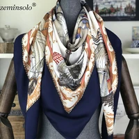 100 silk scarf women square scarves wraps neckerchief female foulard silk hijab bandana lady bufandas shawls 130130cm