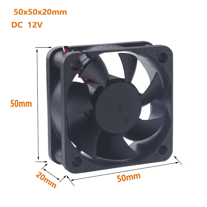 Gdstime 5 Piece High Speed 12V 50x50x20mm 5020 Ball Bearing 5cm DC Industrial Motor Equipment Case Cooling Fan 50mm x 20mm | Компьютеры и