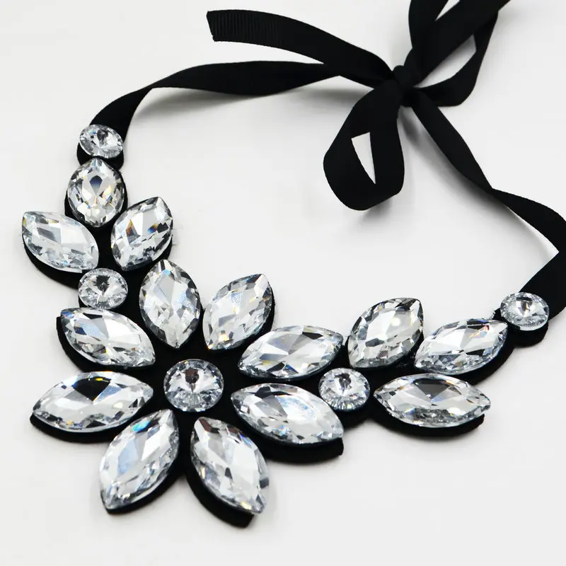 2017 модное ожерелье с кристаллом женское подвеской в виде цветка кристаллами