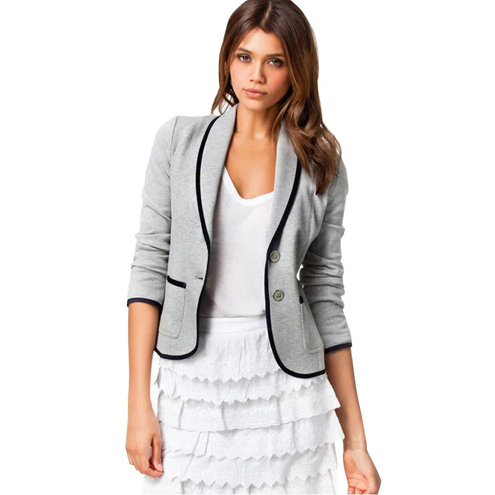 

Women Business Coat Short Blazer Suit Long Sleeve Tops Slim Autumn Jackets Outwear Size S-6XL Plus Size Chamarras De Mujer A25