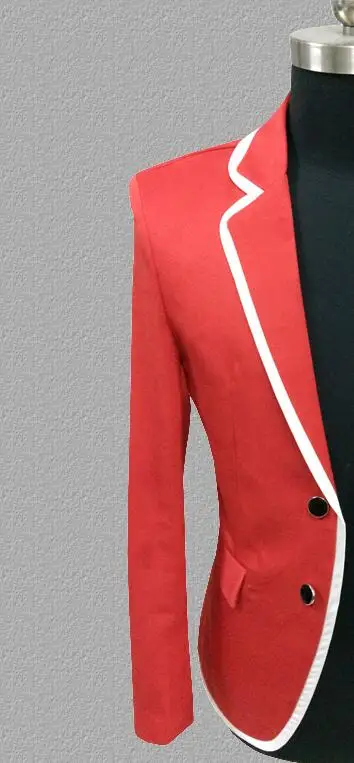 Красный Блейзер мужские костюмы Дизайнерская куртка Мужские Сценические для