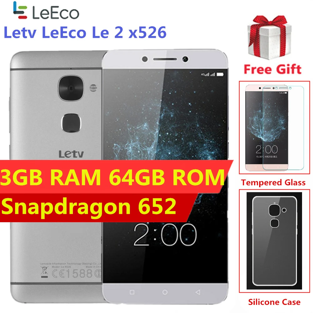 Глобальная прошивка Letv LeEco Le 2X526X520 4G LTE Смартфон Snapdragon 652 мобильный телефон 3 Гб 64 Гб 5," Android 3000 мАч мобильный телефон