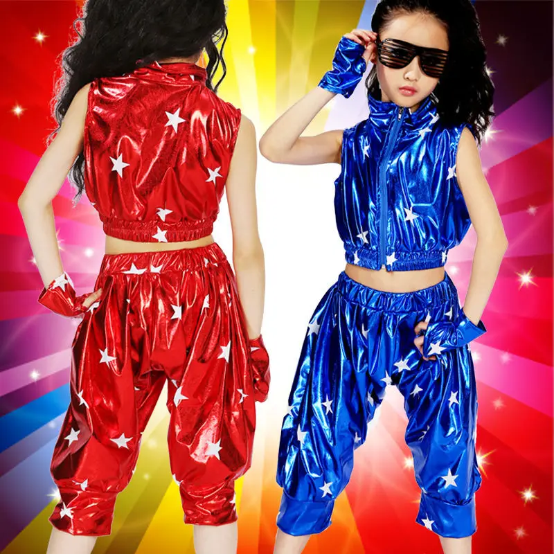 Children's Bright Modern Jazz Dancewear Costumes Boys Hip Hop dance Tops+Pants |