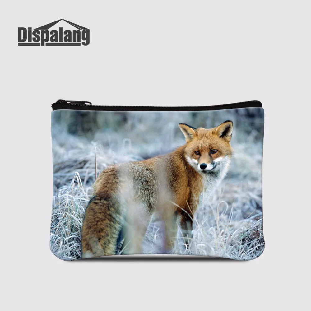Dispalang Модный женский мини кошелек Детский с принтом в виде лисы кошельки для