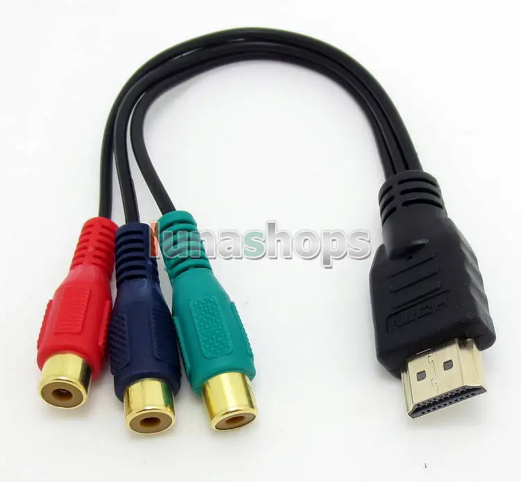 

LN002055 Without Chip HDMI-compatible Male To 3 RGB RCA Female Video Audio AV Adapter Cable For Specific Devices